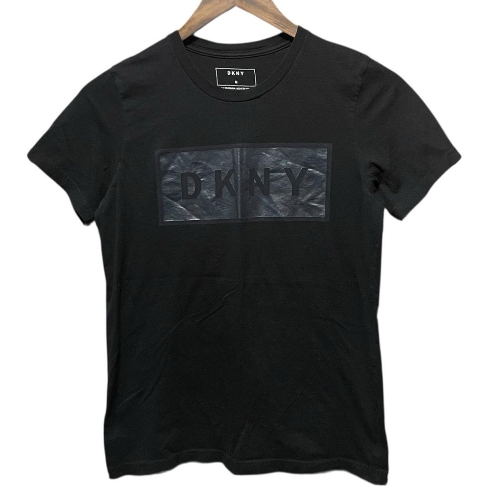 Black DKNY Ansel Stretch Box logo graphic short sleeve crewneck casual T-shirt